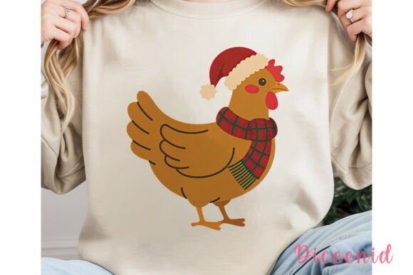 Christmas Chicken Clipart PNG: A Festive Illustration for Content Creators