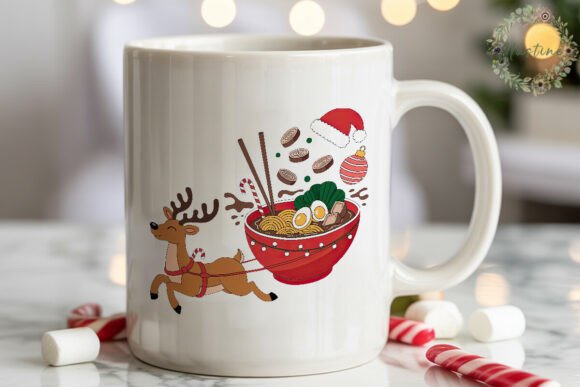 Christmas Ramen Reindeer PNG Clipart and Illustrations