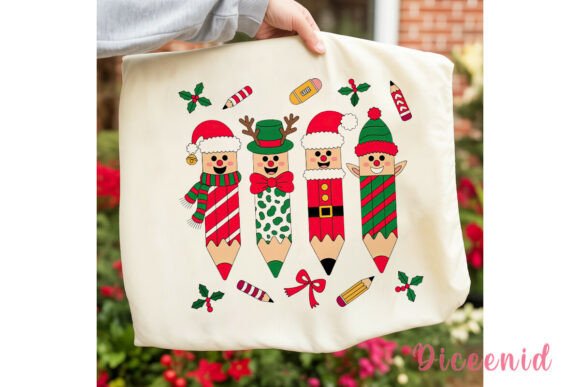 Christmas Teacher Pencils PNG Clipart for Creative Marketplace Use