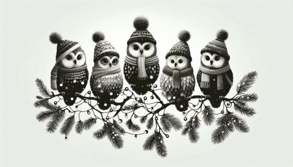 Cozy Christmas Owls Illustrations: A Warm Visual Asset for Content Creators