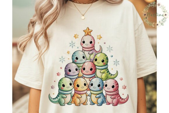 Cute Dinosaur Christmas Tree PNG Clipart for Illustrations