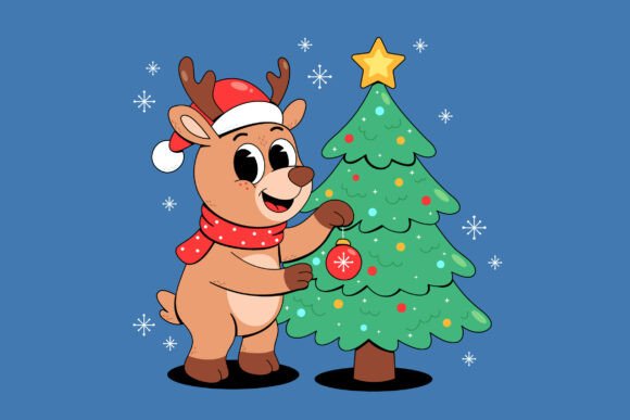 Cute Reindeer Illustrations for a Festive Brand Touch