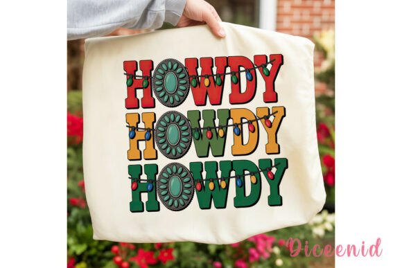 Distressed Howdy Christmas PNG Clipart and Illustrations