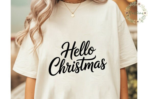 Hello Christmas Calligraphy PNG Clipart for Website and Editorial Design
