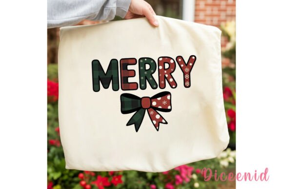Merry Plaid Polka Dot Christmas PNG: A Seasonal Illustration for Content Creators