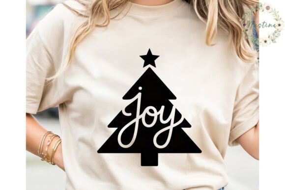 Minimalist Joy Christmas Tree PNG: A Fresh Illustration for Modern Design Projects