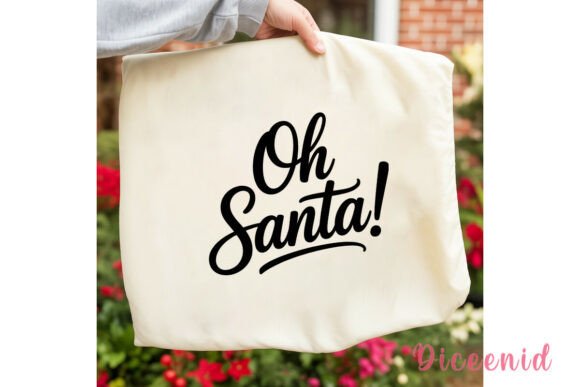 Oh Santa Christmas Script PNG Clipart: A Festive Illustration for Digital Sellers