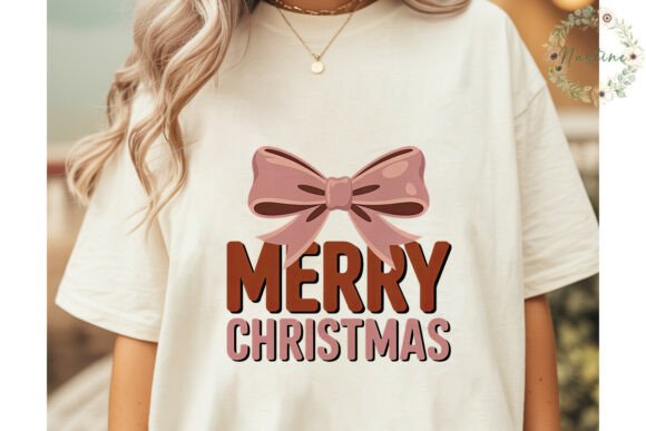 Pink Christmas Bow Sublimation Design: A Polished Illustration for Festive Branding