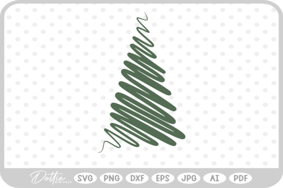 Scribble Christmas Tree SVG PNG DXF Illustrations