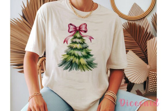 Watercolor Christmas Tree Bow PNG: A Festive Graphic Design Asset for Local Business Branding